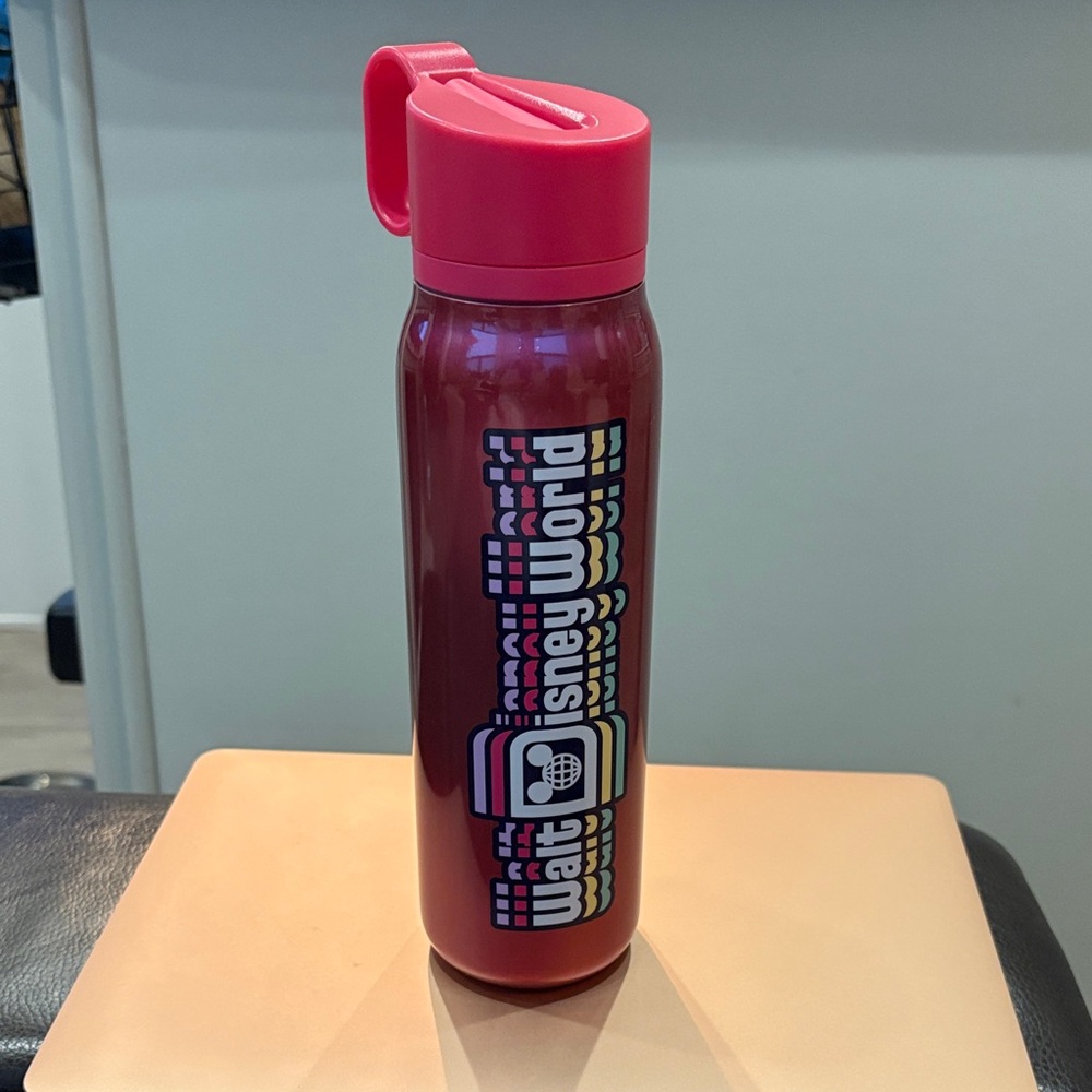 Disney Parks Walt Disney World Logo Starbucks Hot Pink Drink Bottle 20oz.